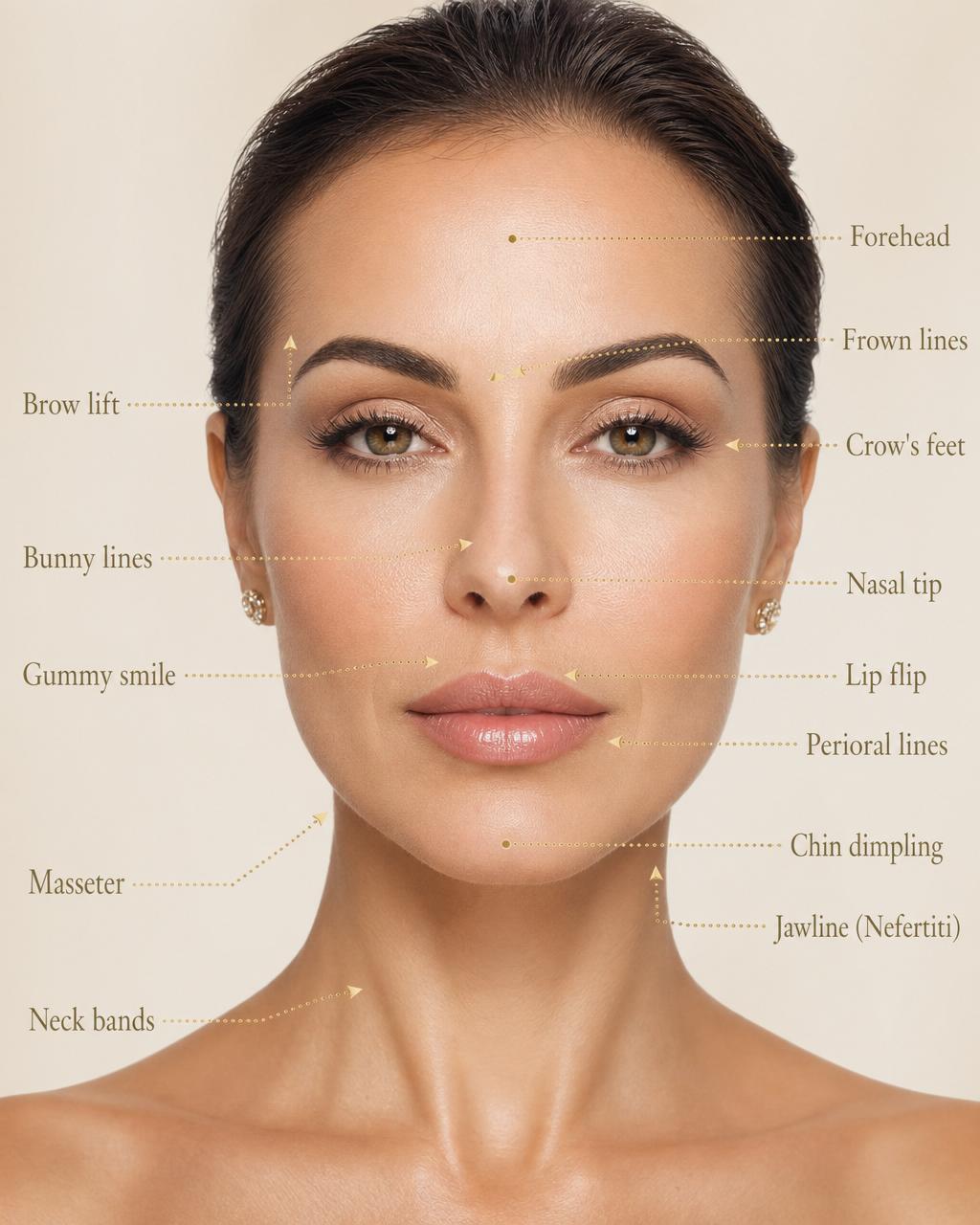 Anti-wrinkle full-face treatment map