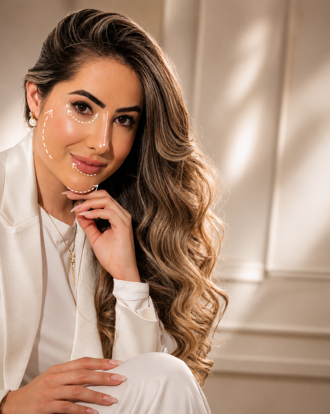 Hyaluronic acid dermal filler areas of the face